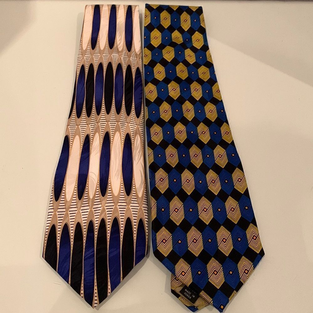 Pair of Hand Made 100% Silk Ties